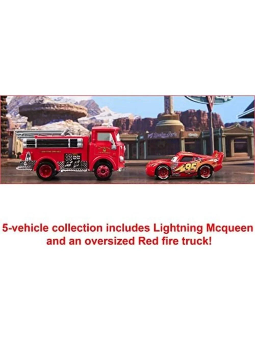 Collectible 5-Pack Toy Cars Set with Fire Truck - Disney Pixar Radiator Springs